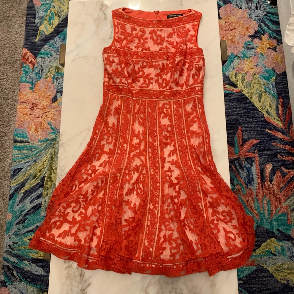 Tadashi Shoji stunning red lace dress